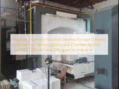 Industrieller Keramikofen in modularer Bauweise, stationär oder mobil, mit Kammerbreiten von 600-1200 mm, konzipiert für industrielle Anwendungen